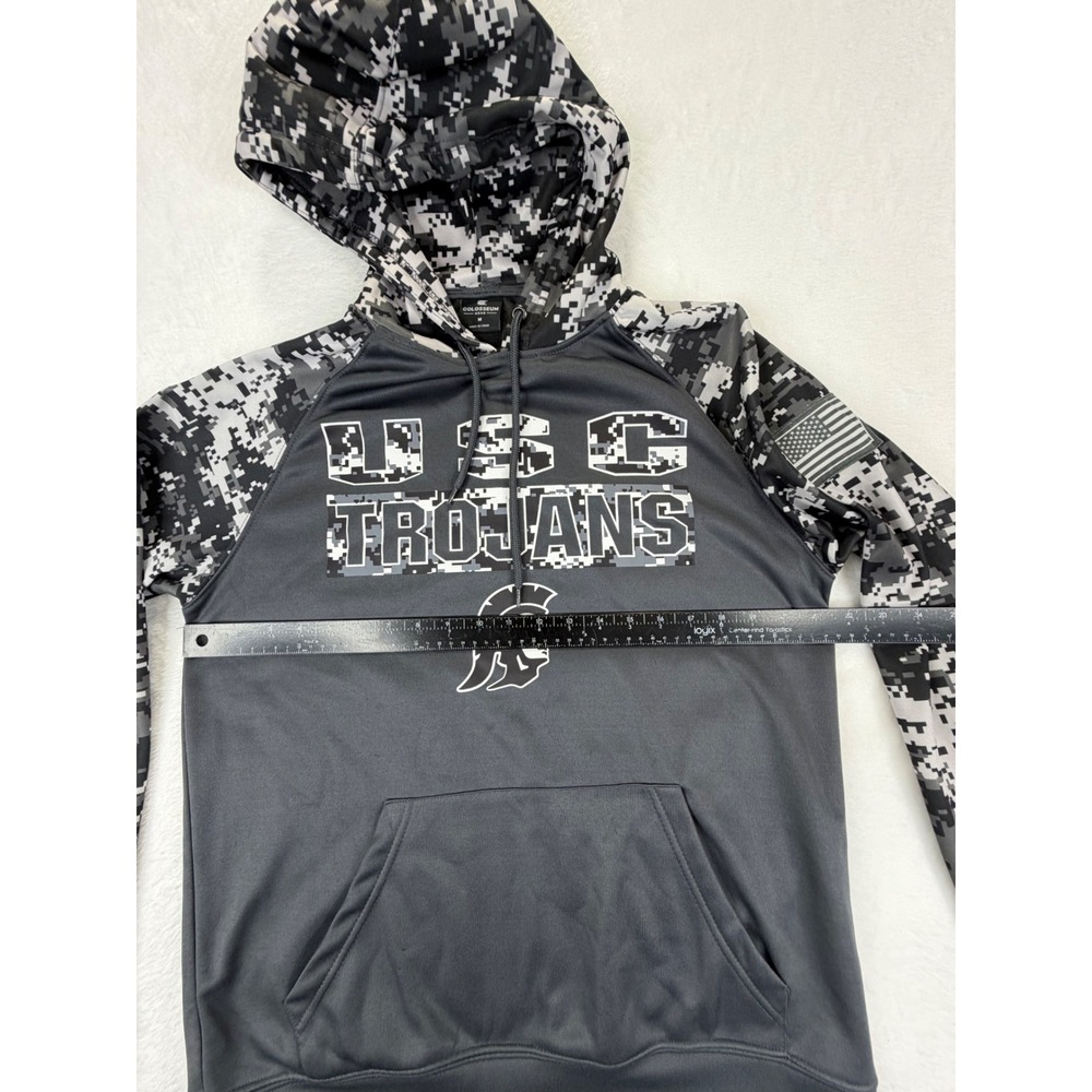 Colosseum‎ USC Trojans Mens Medium Digital Camo OHT Pullover Hoodie Grey - Picture 8 of 10